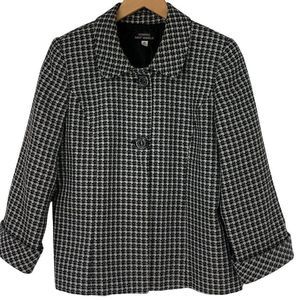 Women Giorgio Sant Angelo Size 10 Baby Doll Blazer Metalic Plaid 3914